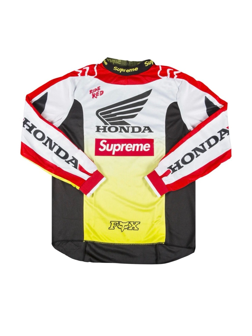 NWT Fox Supreme Honda Moto Jersey  Long Sleeve Red Yellow Black Size Small